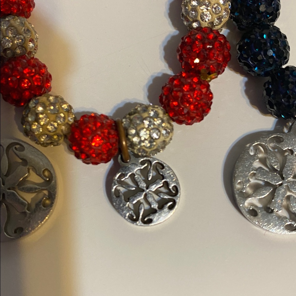 Rustic Cuff Elegant Beaded Bracelets Set With Sil… - image 4